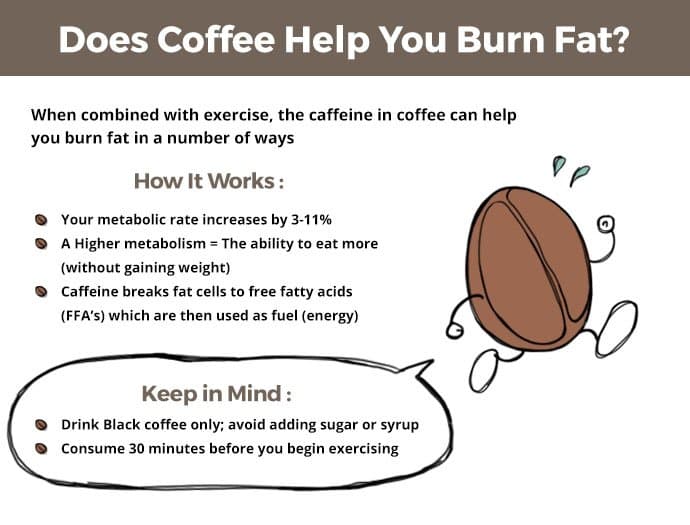 statistics showing that Coffee helps you burn fat